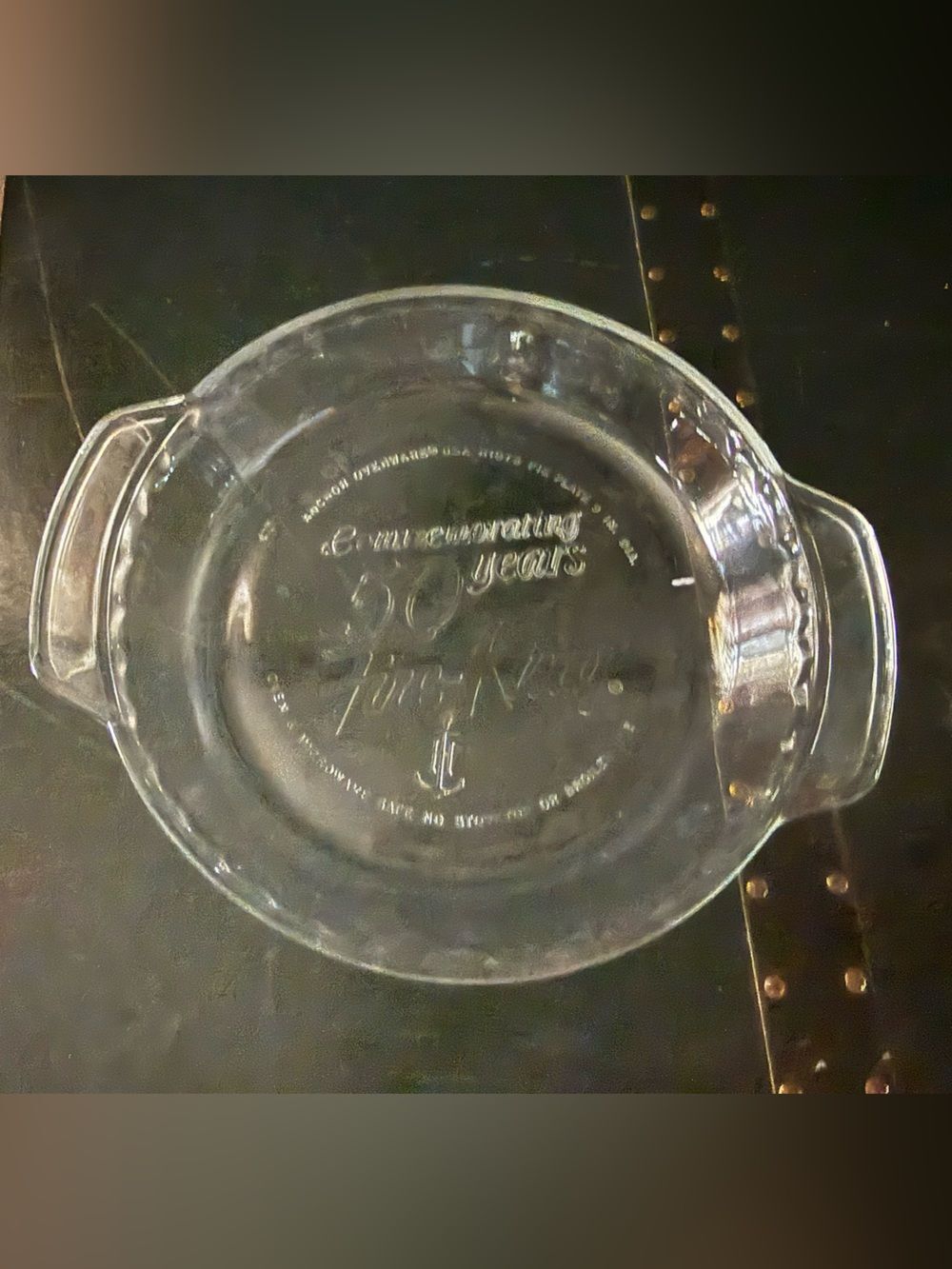 Vintage Fire King 50th Anniversary Anchor Hocking Pie Plate Baking Dish 9" USA 2